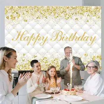 Alb/Rose Gold Glitter Fericit Ziua de nastere Fondul Adult Unicorn Fundal Pentru Foto Happy Birthday Party Decor copii Baby shower