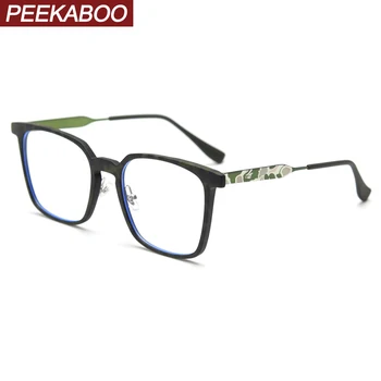 Peekaboo de sex masculin mare rama de ochelari optice jumătate metal obiectiv clar bărbați tr90 ochelari pentru femei de moda verde negru unisex decor