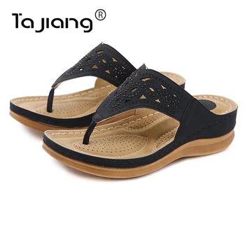 Ta Jiang Nou cu talpi groase panta toc papuci de casă Europene și Americane de moda hollow vara feminin gladiator papuci de plaja T2730-6