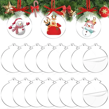 72 Buc 3.5 Inch Acrilice Ornament Gol cu Găuri Rotunde Acrilice Ornamente de Crăciun Vrac pentru Decoratiuni de Vacanta Tip 3