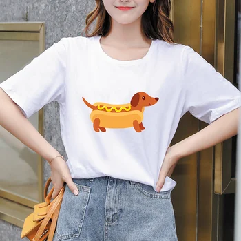 Vara Drăguț T-Shirt femei câine Amuzant Grafic Topuri Femei Tee Harajuku Top Fashion Girl Tee Camiseta Mujer Streetwear