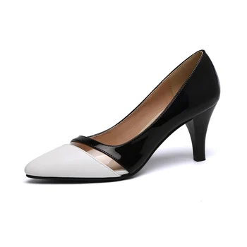Superficial Gura Subliniat din Piele Femei Pantofi 2019 Primăvara Și Toamna Transparent de Culoare de Potrivire Stiletto S cu toc Înalt Pantofi de Lucru