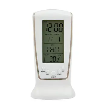 LED Ceas cu Alarmă Digital cu Iluminare din spate Albastru Calendar Electronic Termometru Ceas Cadou Decor Acasă Snooze Ceas Deșteptător