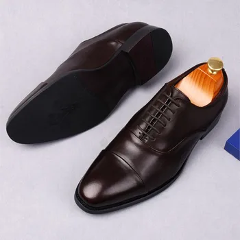 2023 Primăvară Nouă de Pantofi pentru Bărbați de Afaceri Pantofi Rochie Clasica din Piele Anglia Moda Casual Oxfords Pantofi Maro Negru