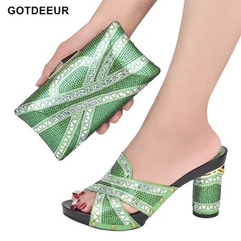 New Sosire de Culoare Verde, Pantofi italieni cu Saci de Potrivire Pantofi și Geantă Set Africane Seturi 2020 Pantofi și Sac Set pentru Petrecere La Femei