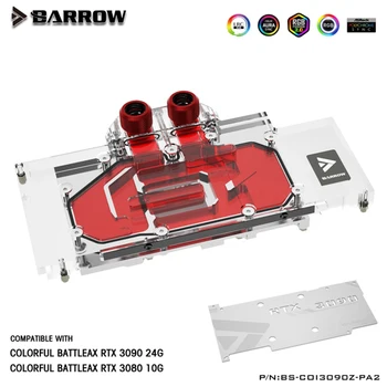 Barrow 3090 3080 GPU Apă de Răcire Bloc pentru Colorat BATTLEAX 3090/3080,Plin de Acoperire de 5V ARGB GPU Cooler,BS-COI3090Z-PA2