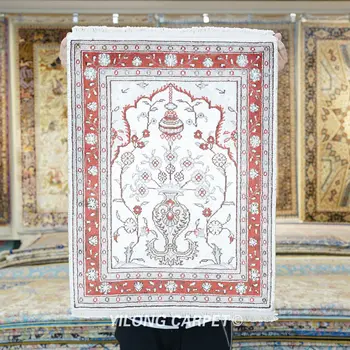 46x61cm Mic Manual de Mătase Covor Zonă Covorul Roșu Decor Acasă Tapiserie (YJH115AB)