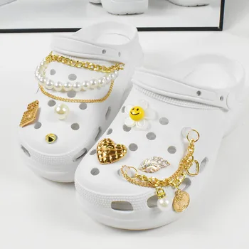 De lux Stras Croc Farmece Designer DIY Fata Frumoasa Lanț Pantofi Decaration pentru Croc JIBB Saboți Copii Femei Cadouri Fete