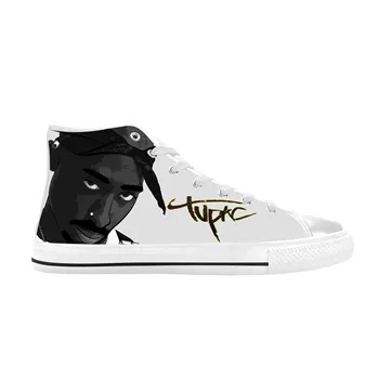 Tupac Hip-Hop, Rap, Rapper 2pac Makaveli Muzica Rock Casual Pânză Pantofi de Înaltă Top Confortabil Respirabil Imprimare 3D Bărbați Femei Adidași