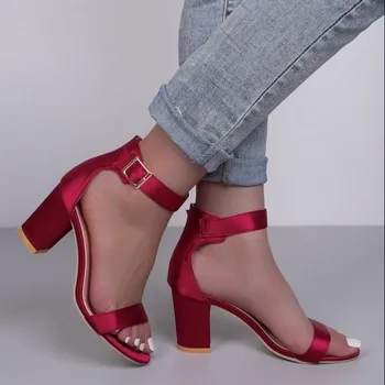 Cea Mai Tare Moda Pentru Femei Sandale Piele De Căprioară Piele De Înaltă Platforma Indesata Toc Sandale Roz Portocaliu Rosu Toc Gros Sandale Tocuri