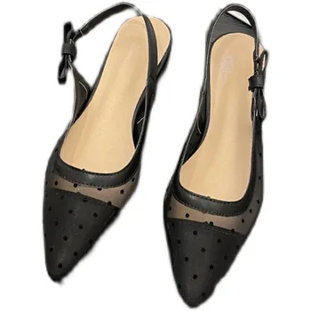 Pantofi pentru femei 2022 Nou Retro Plasă de Subliniat Toe Toe Sandale cu toc mici Zână de Moda de Primăvară și de Toamnă Pantofi