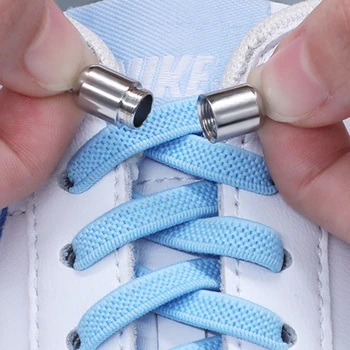 Blocare din Metal Rotund Elastic cu Șireturi Plate Moda Siguranță Nu Lega Șiretul Potrivit Pentru Toate Tipurile De Pantofi Leneș dantele