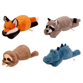 45cm Leneș Animal Jucărie de Pluș Pufos Minte Perna Umplute Racoon Fox Lenea Spătar de Dormit Papusa Decor Cameră
