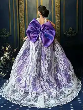 1/6 BJD Papusa Haine Elegante Mov Bowknot Dantelă Rochie de Mireasa Tinuta pentru Barbie Printesa Rochii de 11.5