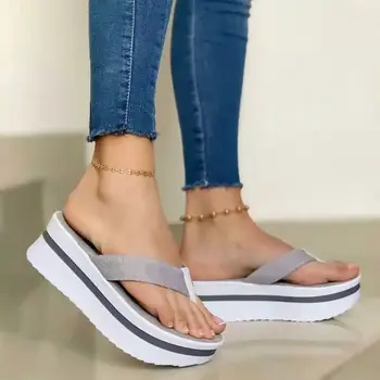 Femei Casual, Papuci De Casă Non-Alunecare Slide-Uri Peep Toe Sandale De Vară De Moda Doamnelor Pantofi De Plaja Si Catarama Pene De Papuci Flip-Flops
