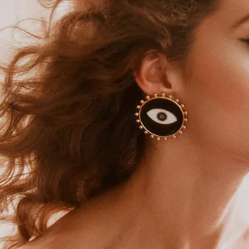 Alb și negru Ochi Răi Picătură Legăna Cercei Declarație Inel Ureche Moda Bijuterii Accesorii pentru Femei Nou de Lux