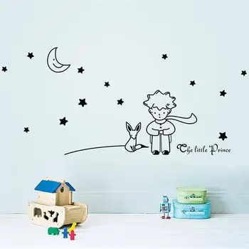 Micul Prinț Star Fox Luna Autocolant De Perete Copii Copil Pepinieră Decor Camera Copil Cadou De Vinil Decal Decor De Artă Murală