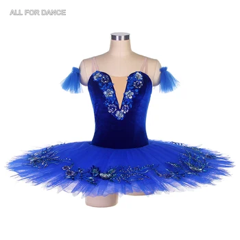 BLL092 Blue Bird Albastru Regal Profesionale de Dans Balet Tutu Zburli Marginile Clasic de Balet Tutu Dress pentru Fete si Femei de Performanță