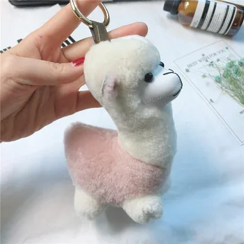 15cm drăguț alpaca sac pandantiv mic lână blană breloc personalizat cheie inel