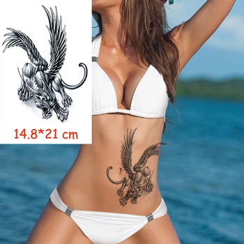 Impermeabil Tatuaj Temporar Autocolant monster tiger vultur tatuaj transfer de apă fals tatuaj flash tatuaj Barbat Femeie copil 14.8*21 cm