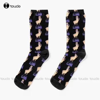 Nici O Dramă Llama Șosete Șosete Drăguț Personalizate Personalizate Unisex Adulti Tineri Tineri Ciorapi De 360° Digital Print Halloween Cadou De Crăciun