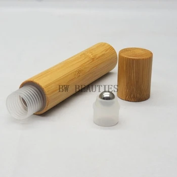 100buc/Mulțime de Bambus Roll On Flacon 15ML Gol de Ulei Esential de Sticla Cosmetice Lotiune de Lichid Ulei de Parfum Reîncărcabile recipiente pentru mostre
