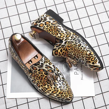 Noi primăvara și toamna brand de moda casual lumină personalitatea leopard de înaltă calitate, confortabil în aer liber mocasini cap rotund