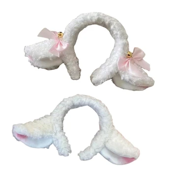 HXBA cu Blană de Miel Bentita Model Animal de Pluș Urechi Desene animate Hairband pentru Machiaj de Spălat Costum de Față, Accesorii de Par