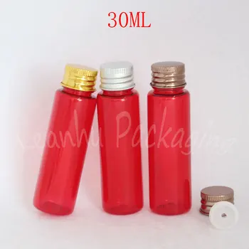 30ML Roșu Sticla de Plastic Cu Aluminiu Capac cu filet , 30CC Lotiune / Toner de Călătorie Ambalaje de Sticlă , Gol Container Cosmetice