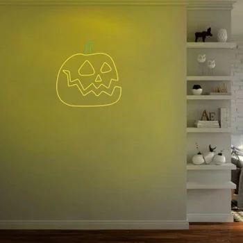 Dovleac cu LED Neon Semn Cameră Lumini de Perete Petrecere de Halloween Decorare pentru Copii Cadouri