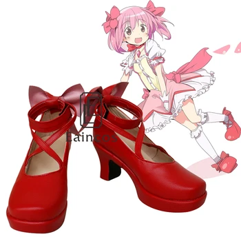 Anime Puella Magi Madoka Magica Madoka Kaname Cosplay Pantofi Roșii Custom-made