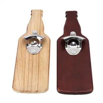 2 Buc Deschizator de Sticle de Vin Roșu din Lemn Magnetic Montat pe Perete Bere Deschizator de Sticle pentru Frigider Cărămidă, Ciment, Lemn