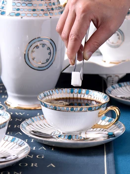 Bone china rafinat cană cafea și farfurie din ceramică ceașcă de ceai set de Portelan cana de cafea seturi ceai de după-Amiază petrecere de Nunta Cadouri