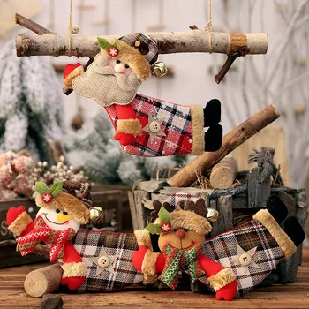 2019 Crăciun de Crăciun DIY Carouri Moș Crăciun, om de Zăpadă, Cerb Pandantive Pom de Crăciun Agățat Ornamente Acasă de Anul Nou Petrecere Decoratiuni