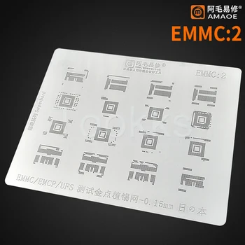 Amaoe Nand Flash EMMC EMCP UFS BGA Reballing Stencil 0.15 mm pentru Placa de baza IC CPU NAND Plantare Tin Șablon Plasă de Oțel