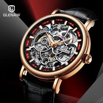 2022 NOU Brand de Top de Lux Mecanice Bărbați Ceas Automatic Ceas Bărbați Clasic Design Schelet din Piele Impermeabil Ceas