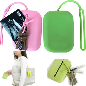 Multifunctional Femei Lanț Cheie Hasp Stil Husă de Silicon Bag Cardul Cadou Perfect Titular Cheie Cheie Inel pentru Cumparaturi de Culoare Aleatorii