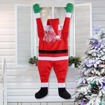 Decor De Crăciun Moș Crăciun Agățat Pe Ușa De Perete Super Mare De Catifea Haine, Ornamente, Cadouri De Cadouri De Vacanță