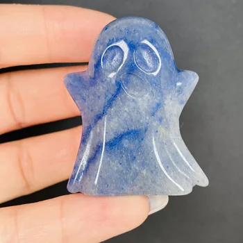 Naturale Albastru-Venele De Piatră Minerală Sculptate Fantomă Lustruit Pietre Decor Acasă Specter