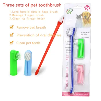 Produse pentru animale de companie 3-piesă de Companie Periuta de dinti Moale de Cauciuc Câine Degetul Periuta de dinti de animale de Companie de Curățare Dinți SuppliesYorkshire Terrier Periuta de dinti