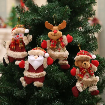 Crăciun fericit, Moș Crăciun, Cerb, Urs, om de Zăpadă Dans Păpuși de Crăciun Ornamente pentru Pomul de Crăciun Pandantive An Nou Fericit Petrecere
