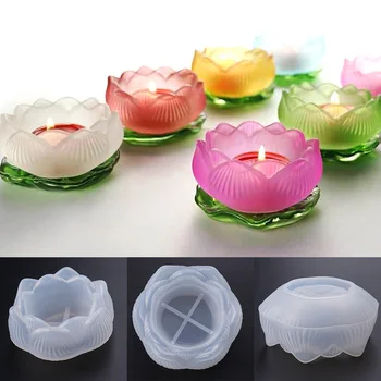 Lotus Depozitare Mucegai Silicon Flori de Martisor fel de Mâncare Floare Scrumiera Forme Florale Tavă Mare de a Face DIY Cristal Rășină Epoxidică Craf