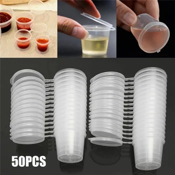De Plastic de unică folosință Sos de Containere Alimentare Cutie cu Capace Balamale Mici de Pigment Vopsea Cutie Reutilizabile Paleta 25ml 50pcs