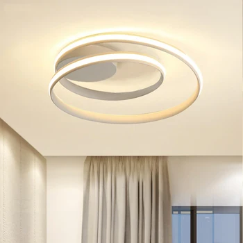 Modern Lumini Plafon Inel LED Lampă Pentru Camera de zi Dormitor Alb negru culoare suprafata montat Lampă de Tavan Deco AC85-265V