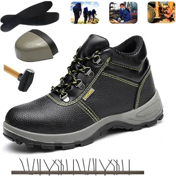 Holfredterse de Siguranță Cizme De Mens High Top Steel Toe Pantofi din Piele Anti-Sparge Anti-puncție Construcție de Siguranță a Site-60