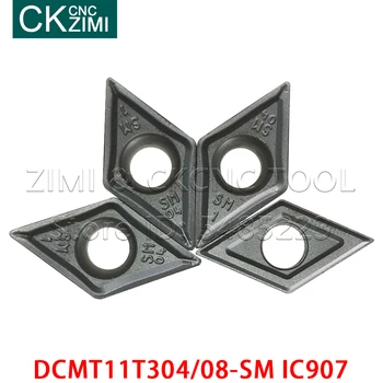 DCMT11T304-SM DCMT11T308-SM IC907 CNC Carbură de a Introduce Cotitură Cimentat carbură inserturi lama cutite de strung DCMT pentru oțel inoxidabil