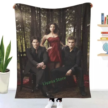 The Vampire Diaries 3d Printed Fleece Pătură pentru Paturi Pilotă Groasă de Moda Cuvertură Sherpa Arunca Pătură Adulți Copii 06