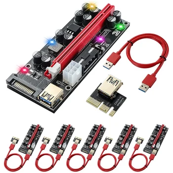PCI-E Coloană GPU Coloane Card 10 Condensatori,16X La 1X Pcie Express Powered Adaptor de Card Pentru Bitcoin ETH Miniere