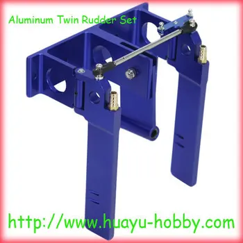Aluminiu Twin Rudder Set-Albastru barca RC piese de schimb global 62102-1B