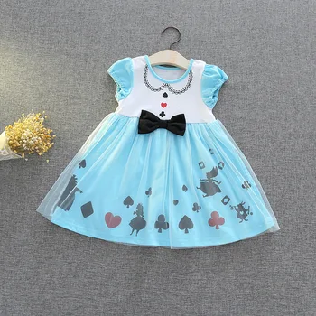 Disney Princess Rochie Fete Copii Rochii pentru Fete de Craciun Dress Up de Petrecere Costum Alice Haine de Fata de Poker Design Bun WD2618